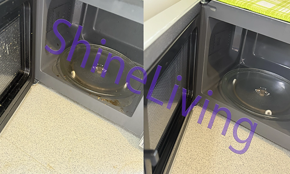Detailed microwave cleaning result by Shine Living