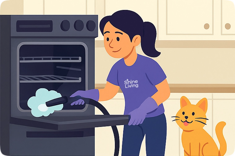 Oven cleaning result